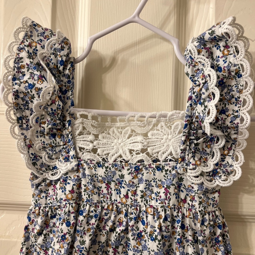 Floral Ruffled Bubble with Lace Details